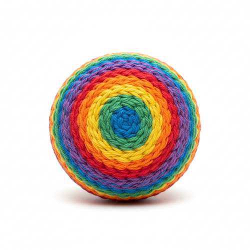 Colorful woven hacky sack