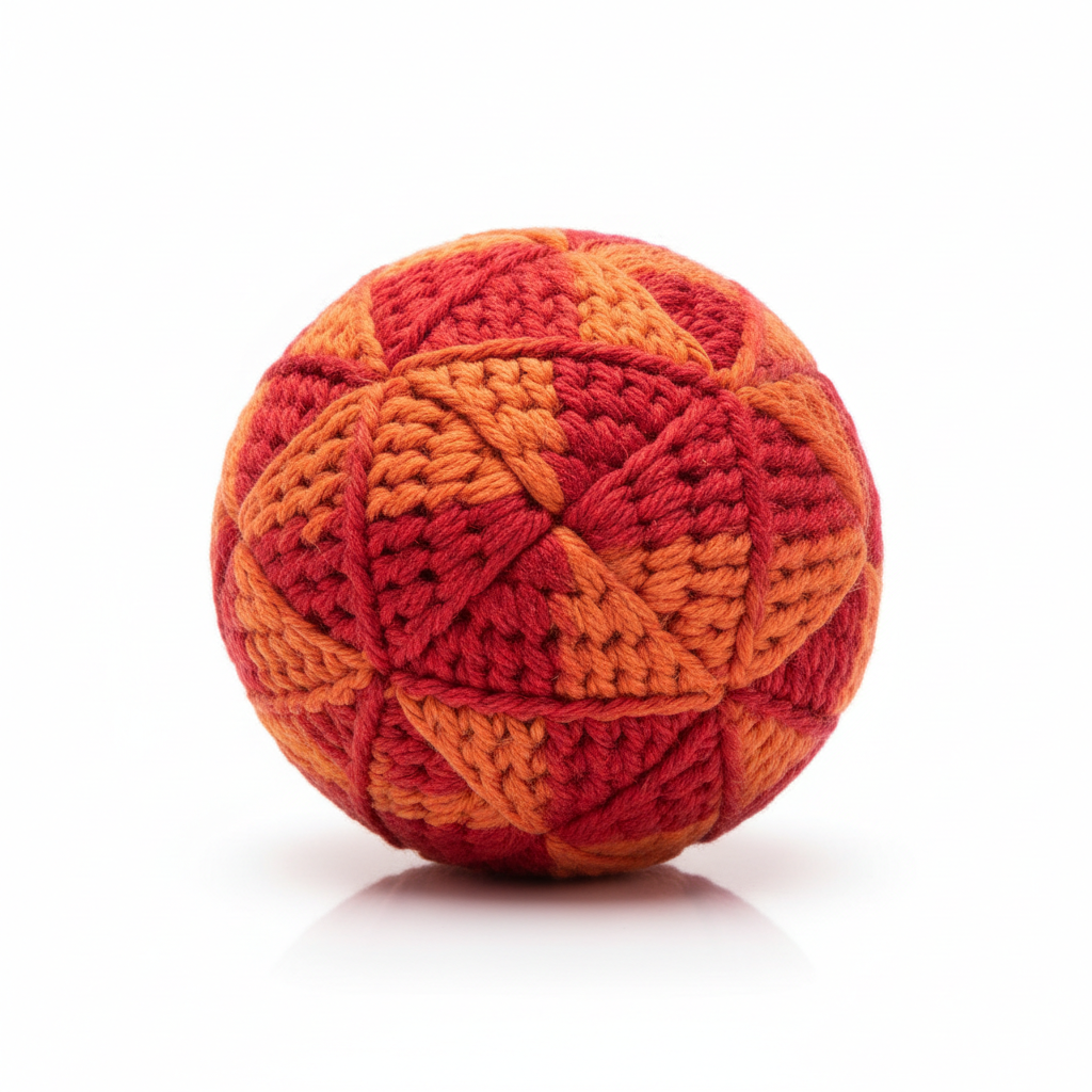 Red and orange hacky sack